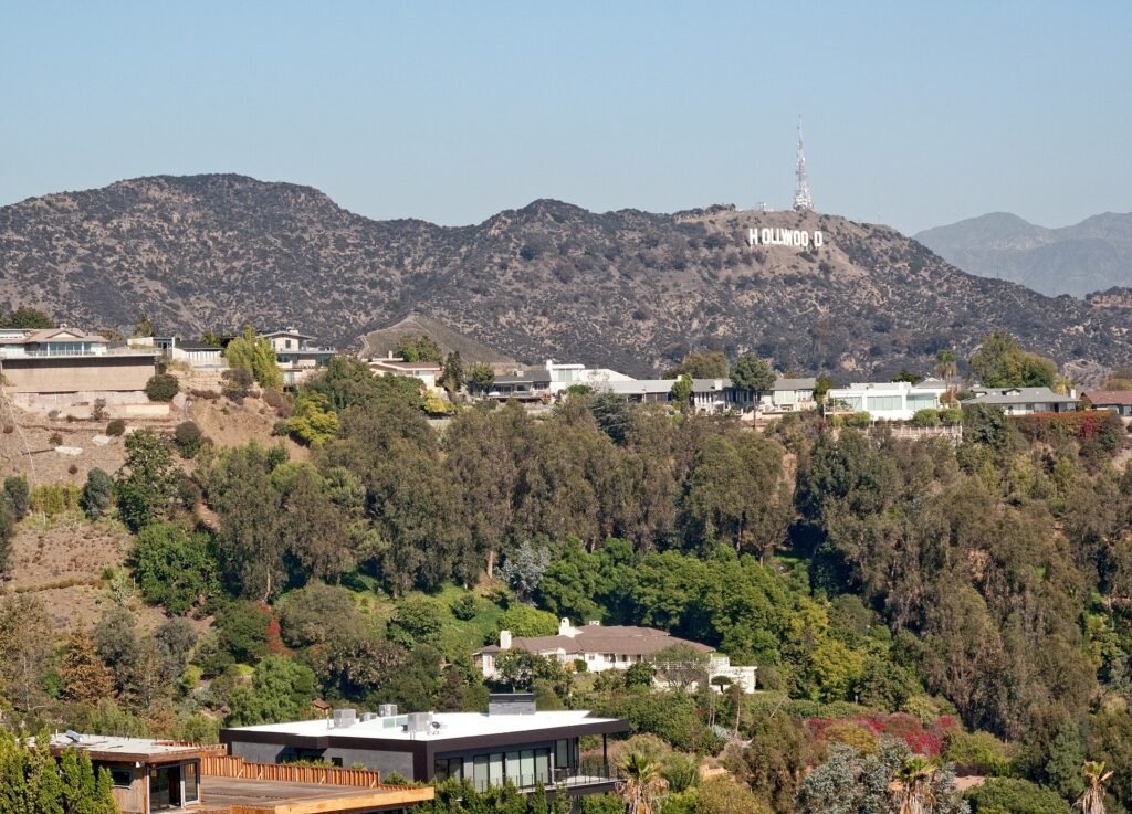 View toward the Hollywood Sign from a Runyon Canyon trail
