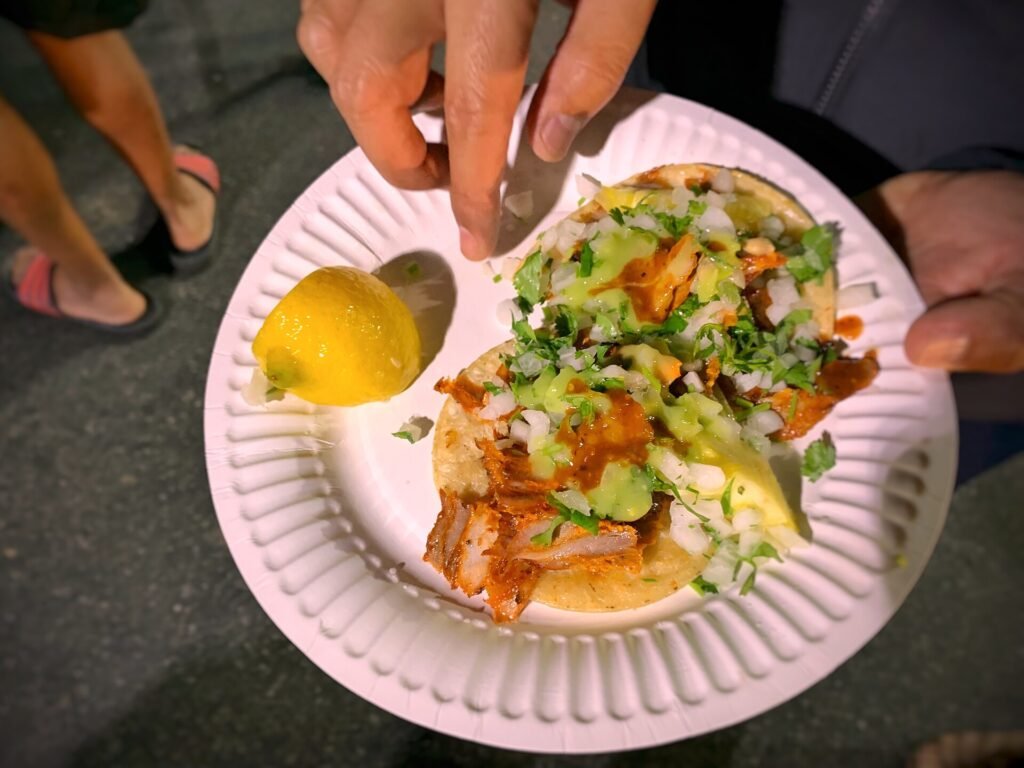 Tacos al pastor from Leo's Taco Truck in Los Angeles