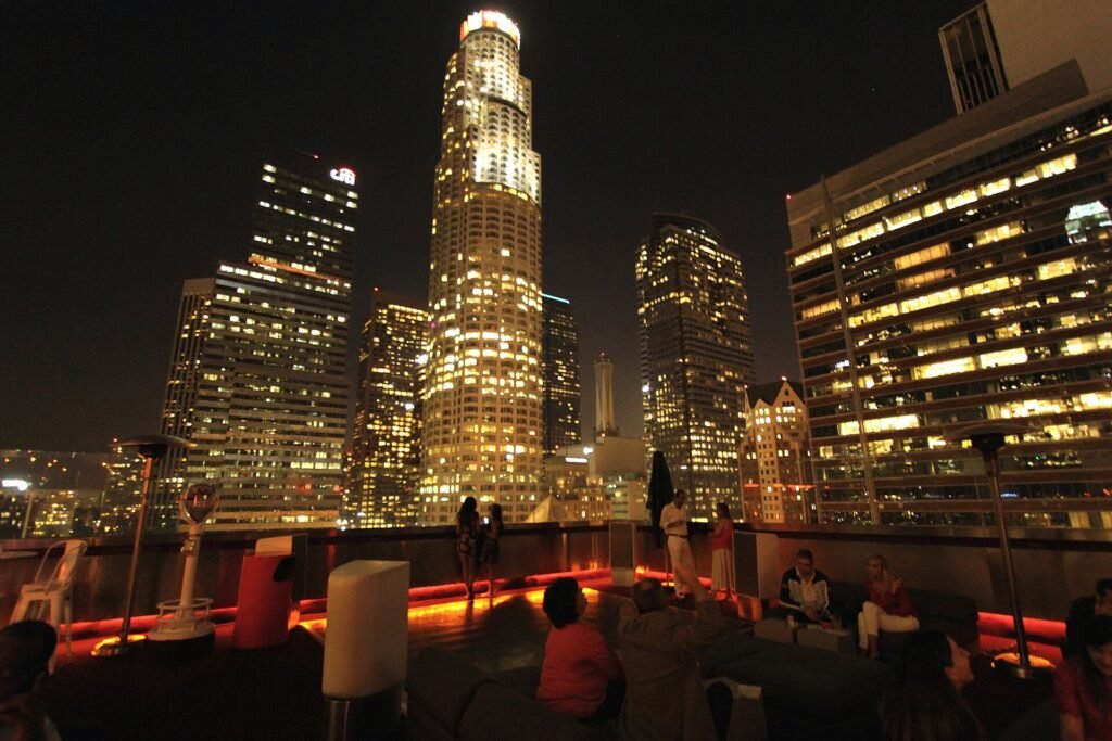 Rooftop bar at The Standard hotel in downtown Los Angeles
