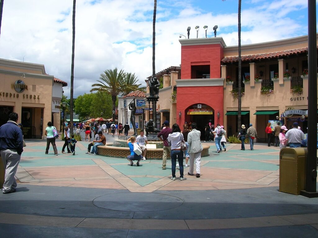 Main entrance courtyard at Universal Studios Hollywood
